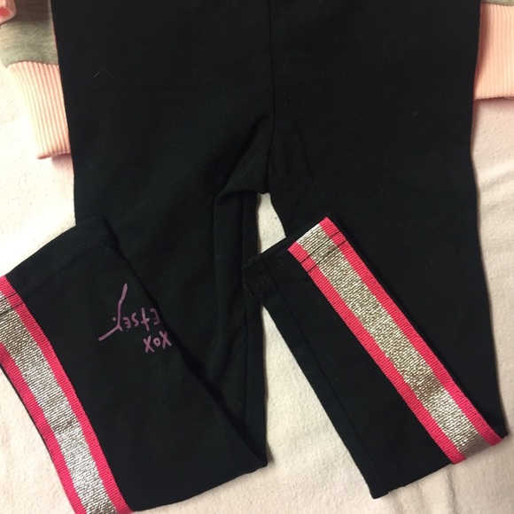 Betsey Johnson Girl’s XOX Sweater/Legging 2piece set,18m, grey/black/diff.pinks - Picture 7 of 11